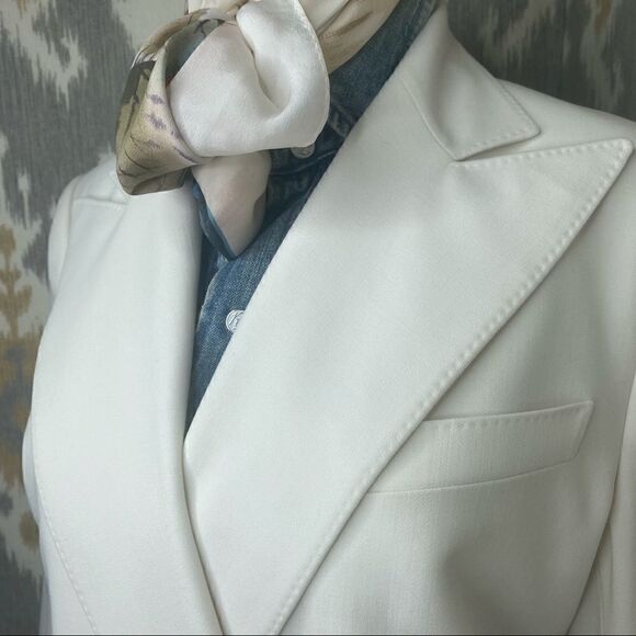 Ralph Lauren Collection ~ Ivory Stretch Wool Double Breasted Camden Blazer - Picture 14 of 16
